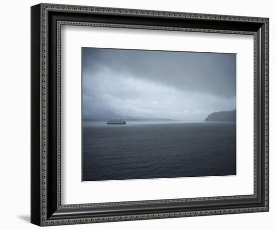 A Ferry Boat Moves Through Stormy Weather From Vashon Island to West Seattle. Washington State, USA-Aaron McCoy-Framed Photographic Print