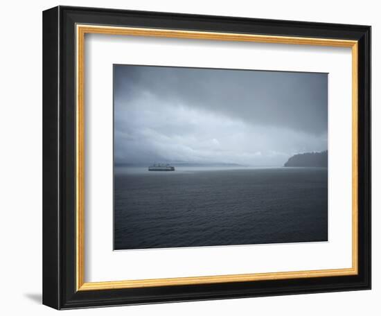 A Ferry Boat Moves Through Stormy Weather From Vashon Island to West Seattle. Washington State, USA-Aaron McCoy-Framed Photographic Print