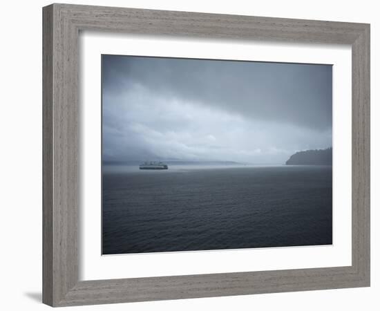 A Ferry Boat Moves Through Stormy Weather From Vashon Island to West Seattle. Washington State, USA-Aaron McCoy-Framed Photographic Print