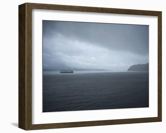 A Ferry Boat Moves Through Stormy Weather From Vashon Island to West Seattle. Washington State, USA-Aaron McCoy-Framed Photographic Print