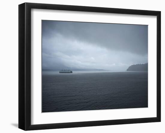 A Ferry Boat Moves Through Stormy Weather From Vashon Island to West Seattle. Washington State, USA-Aaron McCoy-Framed Photographic Print