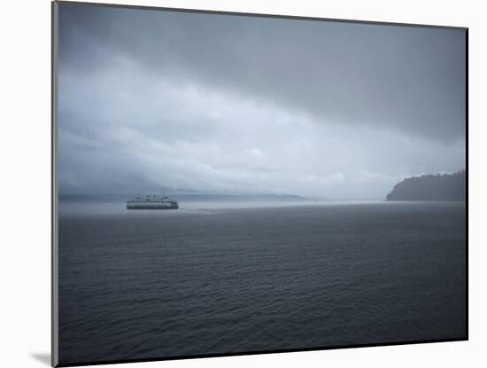 A Ferry Boat Moves Through Stormy Weather From Vashon Island to West Seattle. Washington State, USA-Aaron McCoy-Mounted Photographic Print