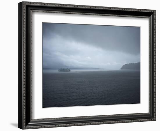 A Ferry Boat Moves Through Stormy Weather From Vashon Island to West Seattle. Washington State, USA-Aaron McCoy-Framed Photographic Print