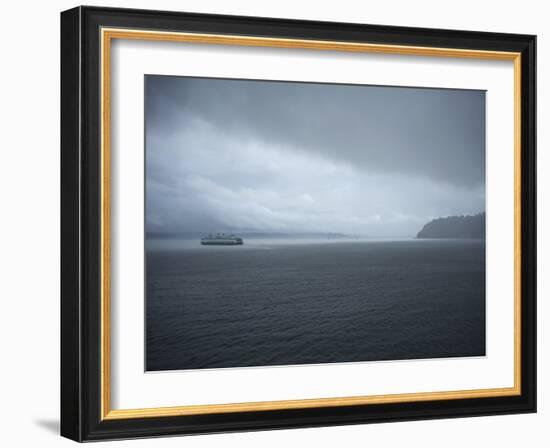 A Ferry Boat Moves Through Stormy Weather From Vashon Island to West Seattle. Washington State, USA-Aaron McCoy-Framed Photographic Print