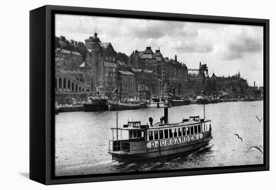 A Ferry on the Way to the Island of Djurgarden, Stockholm, Sweden, C1923-null-Framed Premier Image Canvas