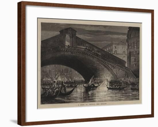 A Fete at Venice, the Rialto-null-Framed Giclee Print