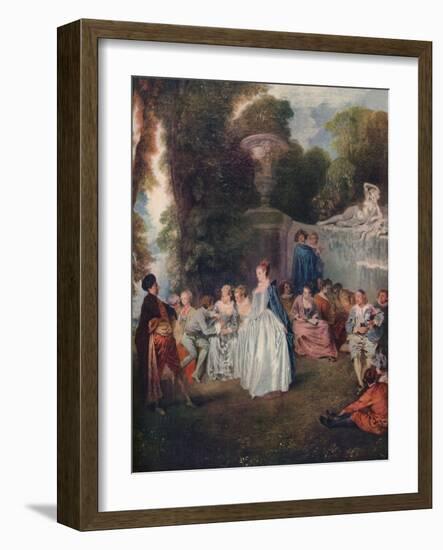 'A Fete Champetre', (Pastoral Gathering), 18th century, (1910)-Jean-Antoine Watteau-Framed Giclee Print