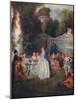 'A Fete Champetre', (Pastoral Gathering), 18th century, (1910)-Jean-Antoine Watteau-Mounted Giclee Print