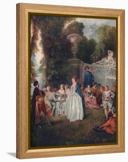 'A Fete Champetre', (Pastoral Gathering), 18th century, (1910)-Jean-Antoine Watteau-Framed Premier Image Canvas