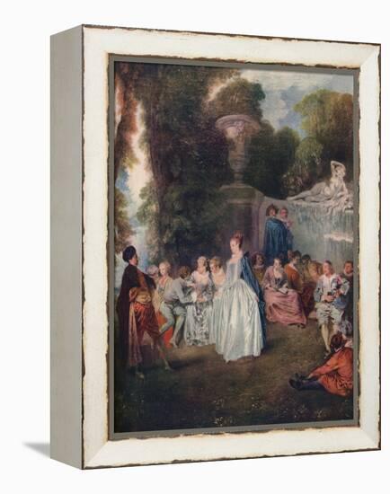 'A Fete Champetre', (Pastoral Gathering), 18th century, (1910)-Jean-Antoine Watteau-Framed Premier Image Canvas