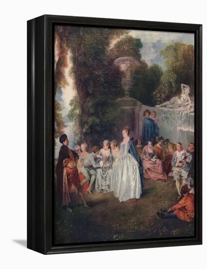 'A Fete Champetre', (Pastoral Gathering), 18th century, (1910)-Jean-Antoine Watteau-Framed Premier Image Canvas