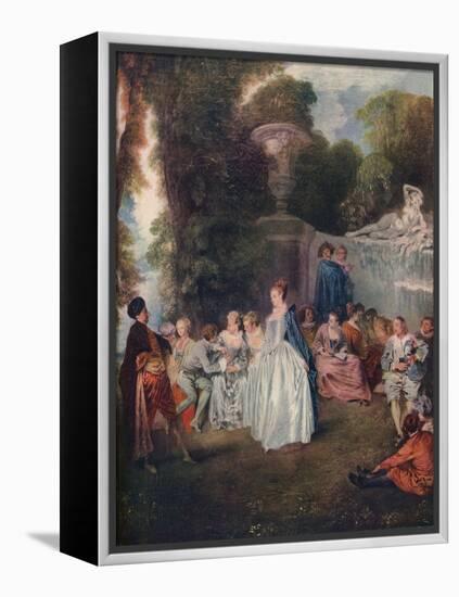 'A Fete Champetre', (Pastoral Gathering), 18th century, (1910)-Jean-Antoine Watteau-Framed Premier Image Canvas