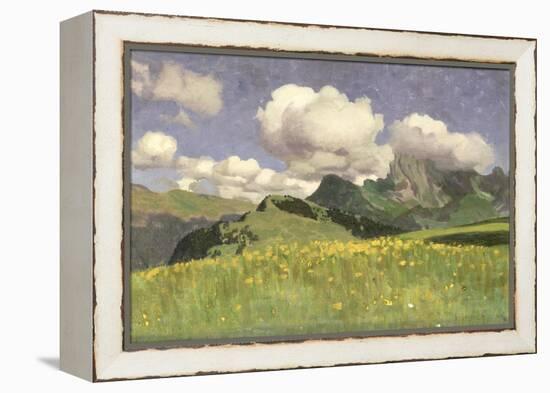 A Field of Marigolds, Lower Alps, 1902-Adrian Scott Stokes-Framed Premier Image Canvas