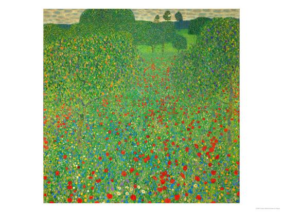 A Field Of Poppies 1907 Giclee Print By Gustav Klimt Art