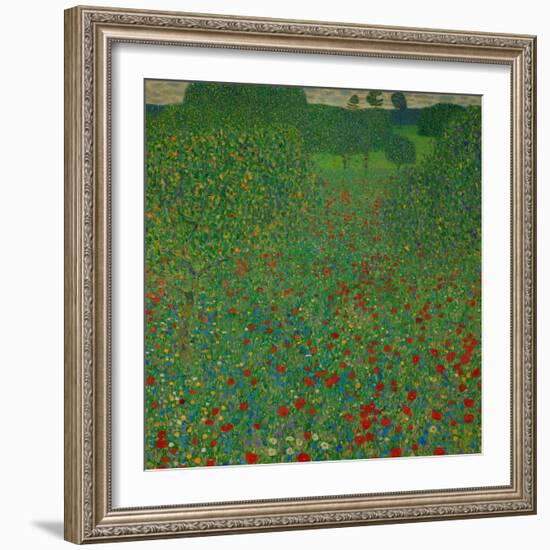 A Field of Poppies, 1907-Gustav Klimt-Framed Giclee Print