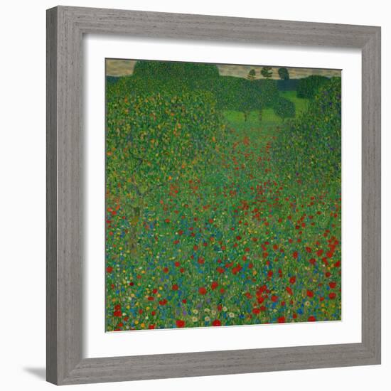 A Field of Poppies, 1907-Gustav Klimt-Framed Giclee Print