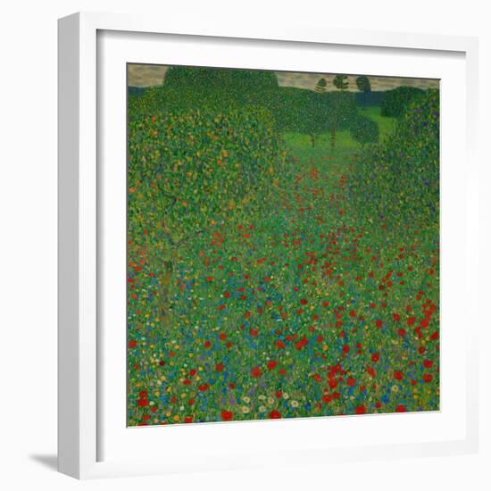 A Field of Poppies, 1907-Gustav Klimt-Framed Giclee Print