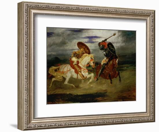 A Fight Between Knights-Eugene Delacroix-Framed Giclee Print