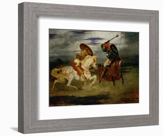 A Fight Between Knights-Eugene Delacroix-Framed Giclee Print