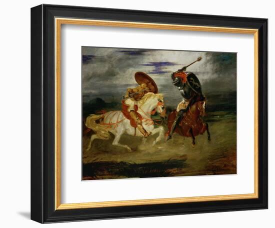 A Fight Between Knights-Eugene Delacroix-Framed Giclee Print