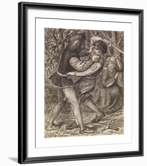 A Fight for a Woman - Compositional Study-Dante Gabriel Rossetti-Framed Premium Giclee Print