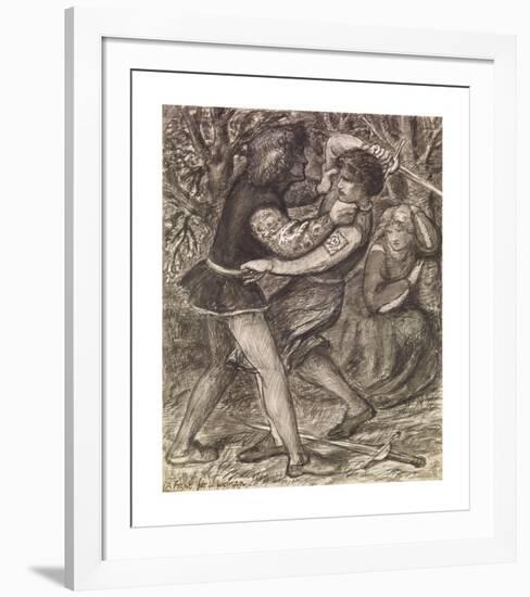 A Fight for a Woman - Compositional Study-Dante Gabriel Rossetti-Framed Premium Giclee Print