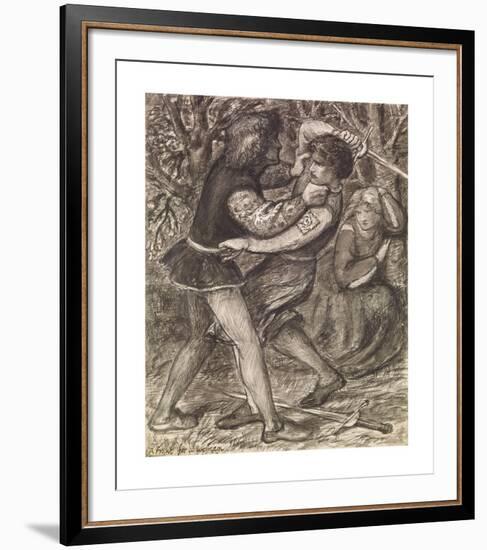 A Fight for a Woman - Compositional Study-Dante Gabriel Rossetti-Framed Premium Giclee Print