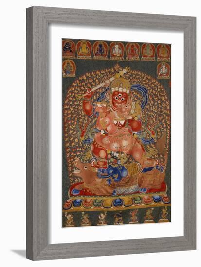 A Fine, and Rare and Important Large Imperial Embroidered Silk Thanka-null-Framed Giclee Print