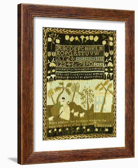 A Fine and Rare Needlework Sampler, Norwich, Connecticut, 1774-Alice Mather-Framed Giclee Print