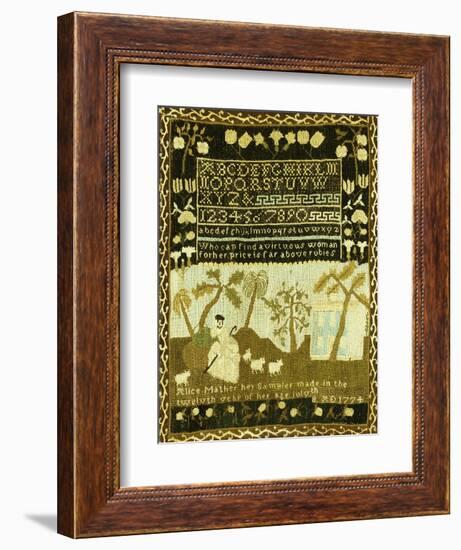 A Fine and Rare Needlework Sampler, Norwich, Connecticut, 1774-Alice Mather-Framed Giclee Print