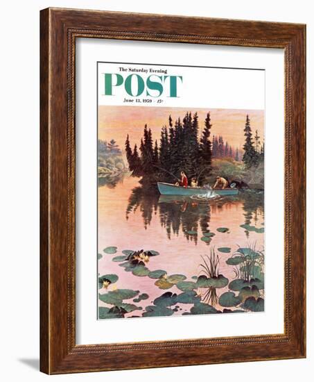 "A Fine Catch" Saturday Evening Post Cover, June 13, 1959-John Clymer-Framed Giclee Print