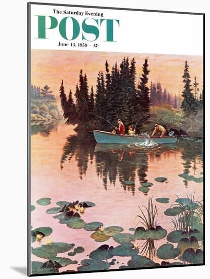 "A Fine Catch" Saturday Evening Post Cover, June 13, 1959-John Clymer-Mounted Giclee Print