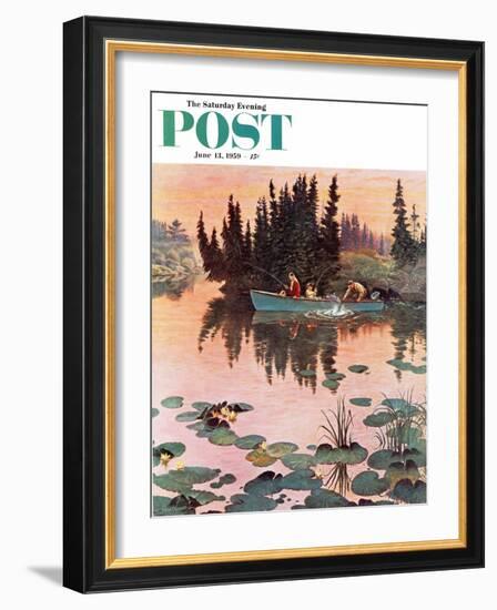 "A Fine Catch" Saturday Evening Post Cover, June 13, 1959-John Clymer-Framed Giclee Print