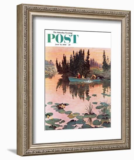 "A Fine Catch" Saturday Evening Post Cover, June 13, 1959-John Clymer-Framed Giclee Print