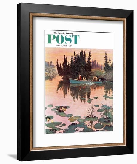 "A Fine Catch" Saturday Evening Post Cover, June 13, 1959-John Clymer-Framed Giclee Print