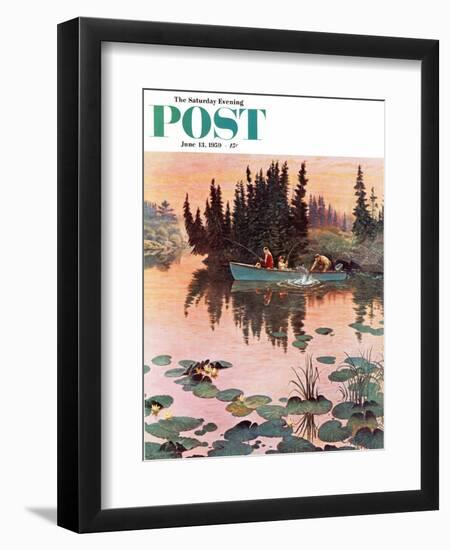 "A Fine Catch" Saturday Evening Post Cover, June 13, 1959-John Clymer-Framed Giclee Print