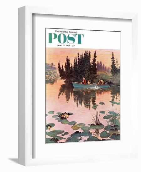 "A Fine Catch" Saturday Evening Post Cover, June 13, 1959-John Clymer-Framed Giclee Print