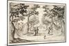 A Fine Lady and Gentleman Dancing in the Woods to a Lute, a Chateau in the Distance-Jacques Callot-Mounted Giclee Print