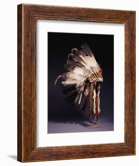 A Fine Sioux War Bonnet, Sewn with Twenty-Nine Eagle Feathers-null-Framed Giclee Print