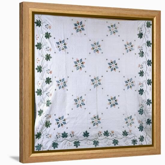 A Fine Stencilled Coverlet, 1835-1840-null-Framed Premier Image Canvas