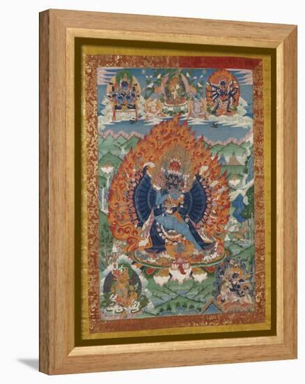 A Fine Tibetan Thang.ka Depicting Vajrabhairava with His 18 Legs and 36 Arms 18th Century-null-Framed Premier Image Canvas