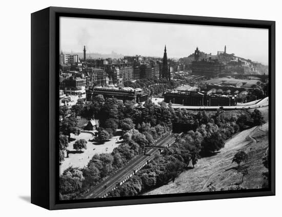 A Fine View of Edinburgh, Scotland from the Castle Ramparts-null-Framed Premier Image Canvas