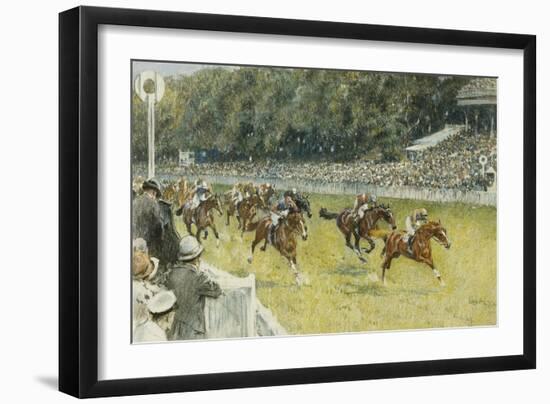 A Finish at Goodwood, 1929-Gilbert Holiday-Framed Giclee Print
