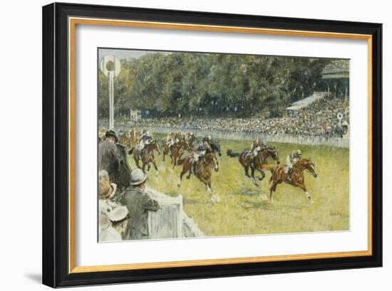 A Finish at Goodwood, 1929-Gilbert Holiday-Framed Giclee Print