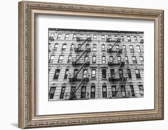 A Fire Escape of an Apartment Building in New York City-kasto-Framed Photographic Print