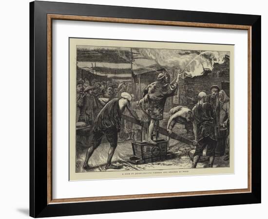 A Fire in Japan, Native Firemen and Engines at Work-Edward Frederick Brewtnall-Framed Giclee Print