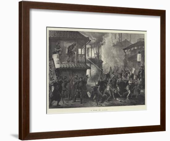 A Fire in Japan-null-Framed Giclee Print