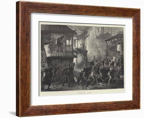 A Fire in Japan-null-Framed Giclee Print