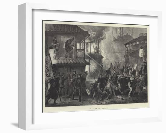 A Fire in Japan-null-Framed Giclee Print