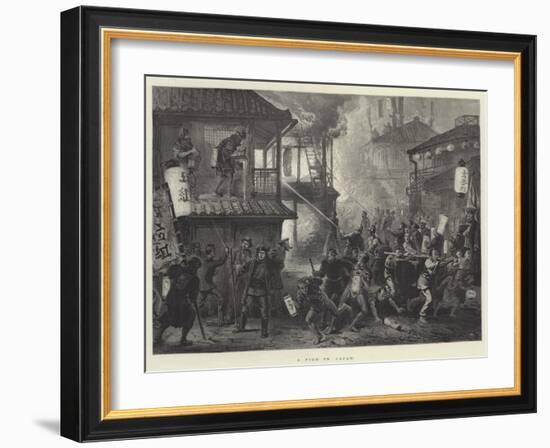 A Fire in Japan-null-Framed Giclee Print